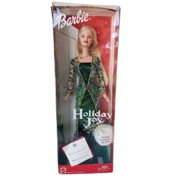 Special Edition Barbie Holiday Joy Doll Green Dress With Ornament 2003 NEW - Picture 1 of 9